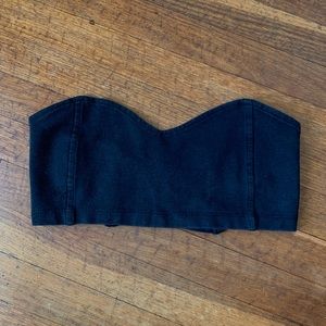 Brandy Melville stretchy strappy black super cropped top